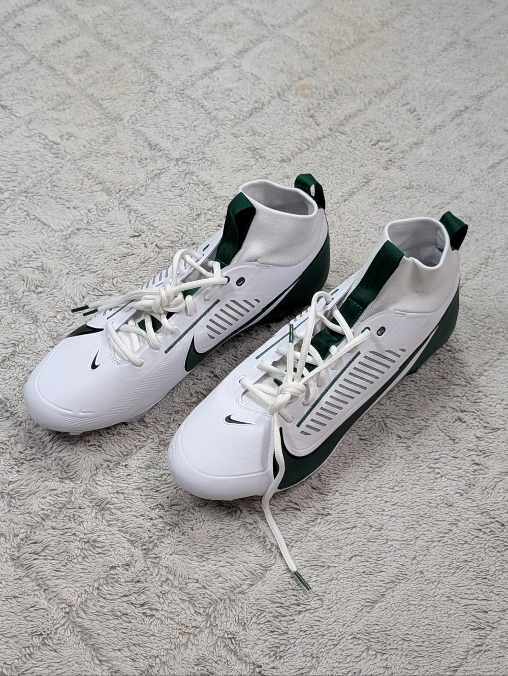 Nike Vapor Edge Pro 360 2 TB White Green Fir Football Cleats Mens 13 FQ4044-101 - Picture 3 of 7